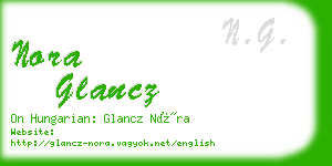 nora glancz business card